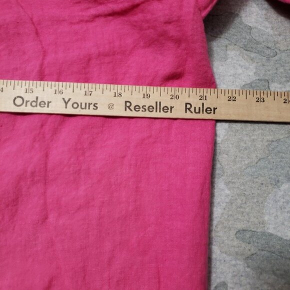 Rosemarine Top Womens Large Pink Linen Long Sleeve Button-Up - Picture 9 of 10